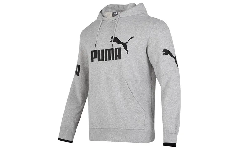 PUMA Sweatshirts Men's Gray Hooded Moderate Regular