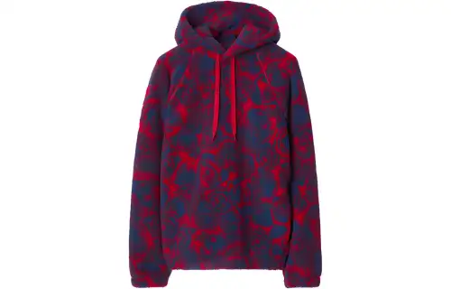 【Previous Season】abstract-pattern print shearling hoodie