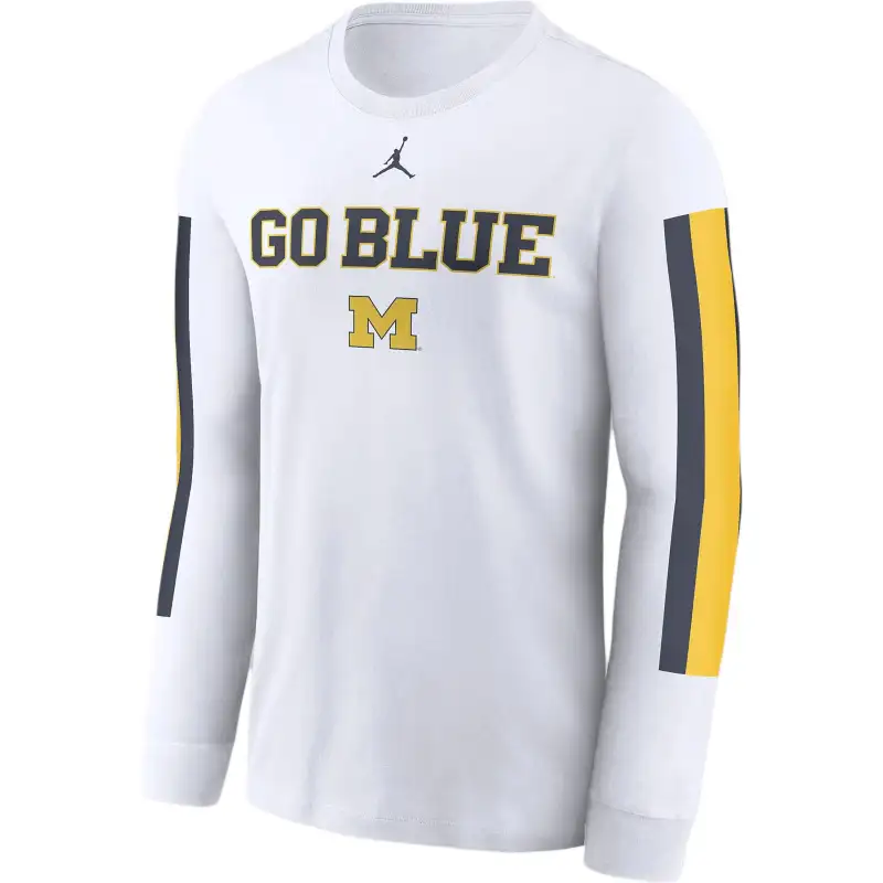 Jordan Michigan Wolverines Local Spirit Slogan Men's Jordan College Long-Sleeve T-Shirt