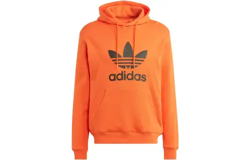 Adidas Originals Trefoil Sweatshirts Men's Orange Hooded Moderate Regular