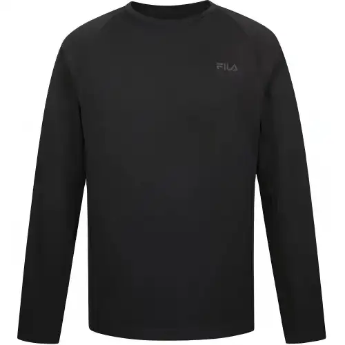 FILA T Shirts Unisex Black Crew Neck Moderate Straight Fit