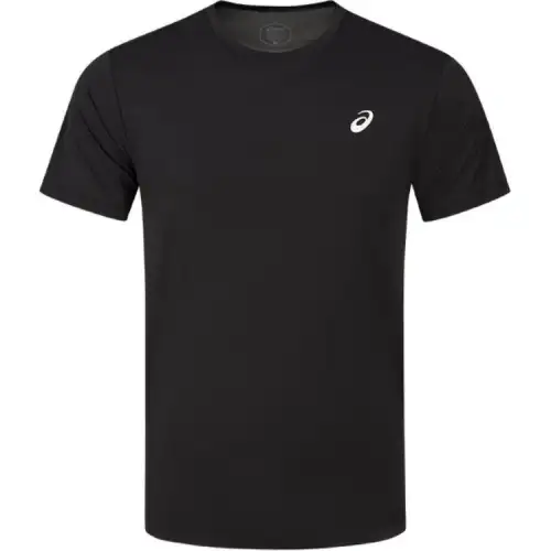 ASICS T Shirts Men's Black Crew Neck Moderate