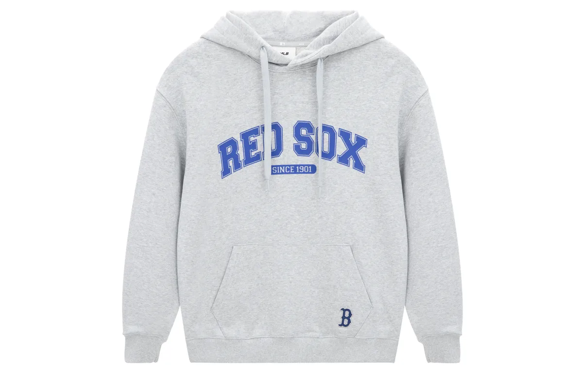 MLB Preppy Sweatshirts Unisex Gray Hooded (Non-detachable) Moderate