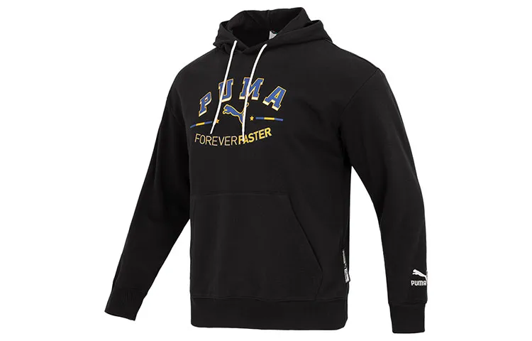 PUMA Sweatshirts Men's Black Hooded Moderate Regular