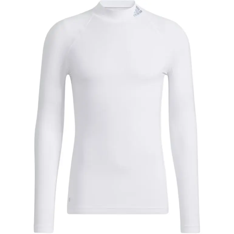 Adidas T-Shirts Men's White Turtleneck Moderate Straight Fit
