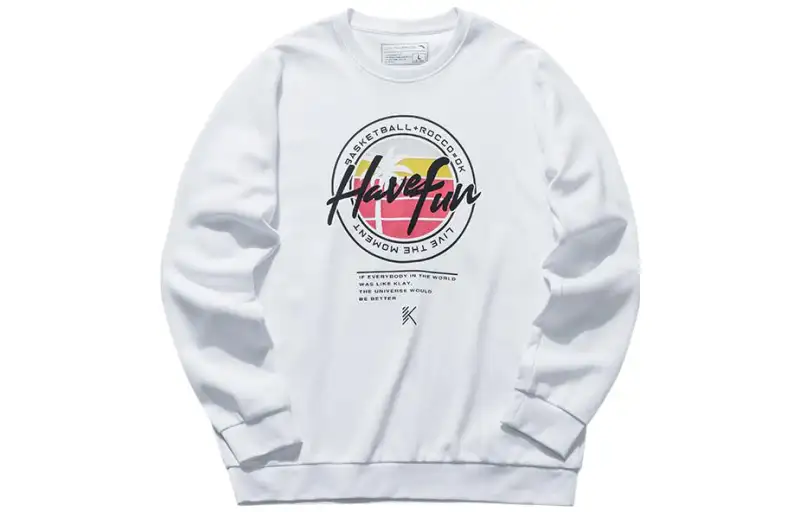 ANTA Basketball Collection Sweatshirts Men's White Crew Neck Moderate Regular