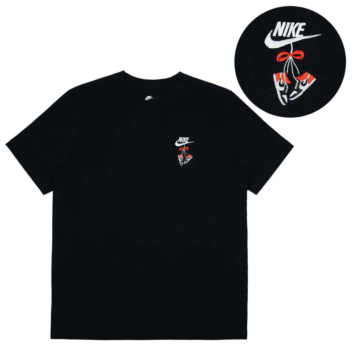 Nike T-Shirts Unisex Black Crew Neck Thin Straight Fit