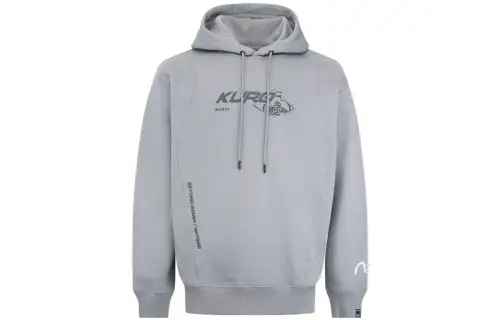 EVISU Sweatshirts Men's Asphalt Gray Hooded Moderate
