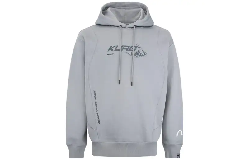 EVISU Sweatshirts Men's Asphalt Gray Hooded Moderate