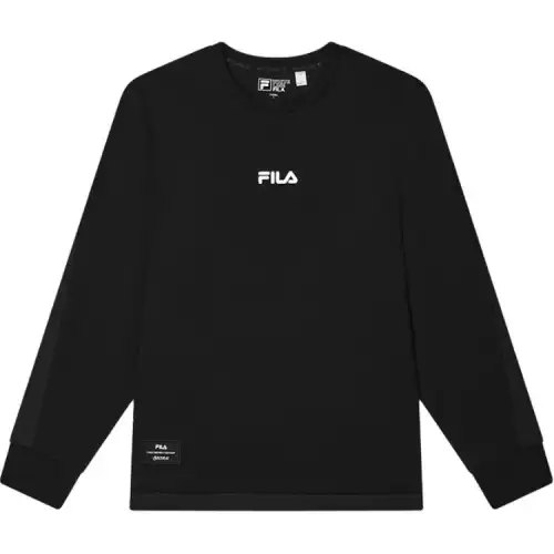 FILA T Shirts Men's Jet Black Crew Neck Moderate Straight Fit