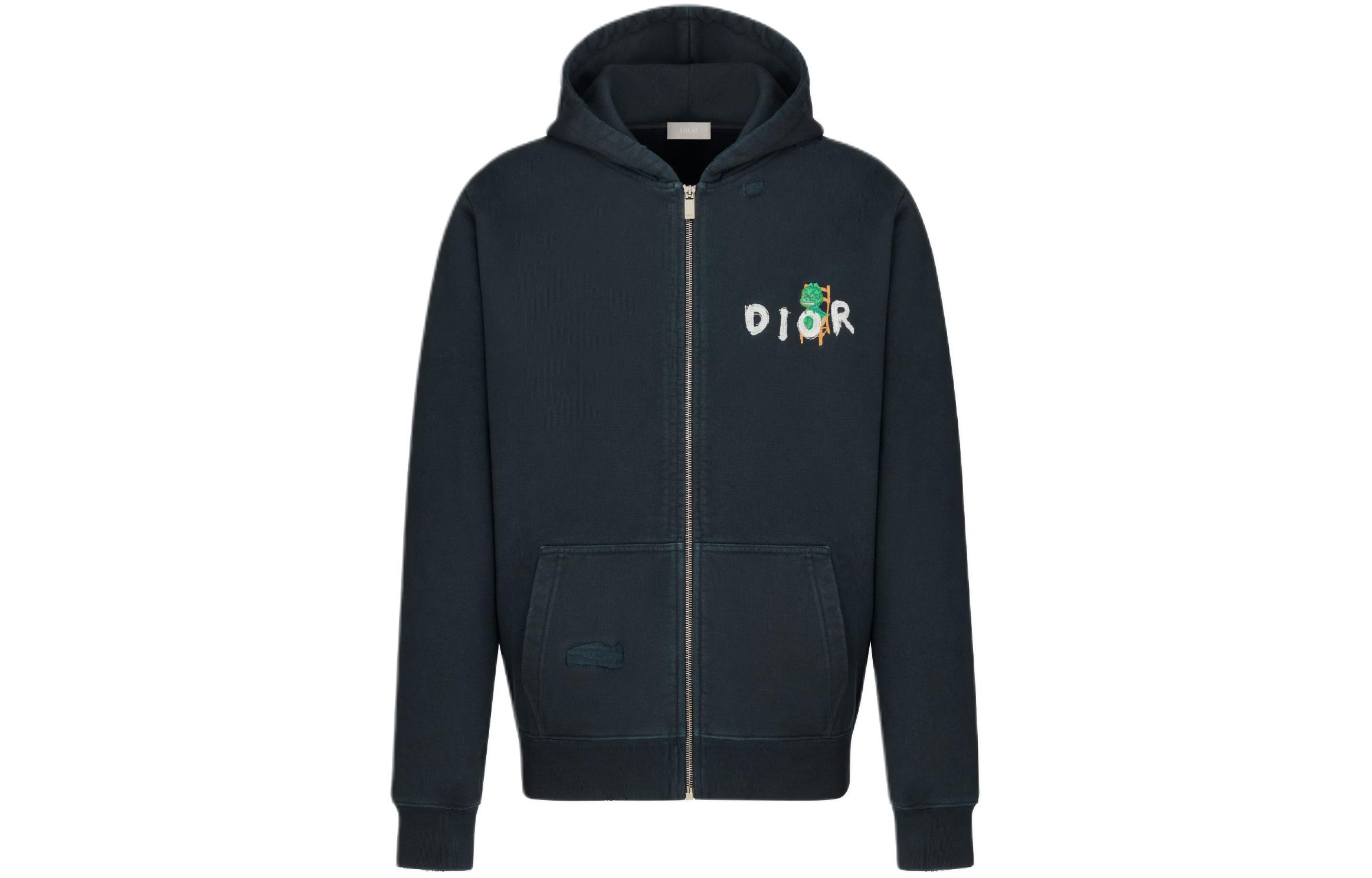 Мужское худи Dior DIOR SS24 Logo (темно-синее)