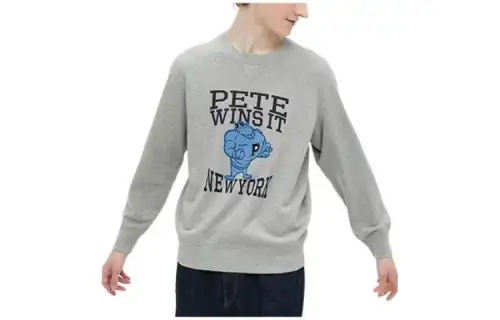 UNIQLO Sweatshirts Unisex Gray Crew Neck Moderate Regular