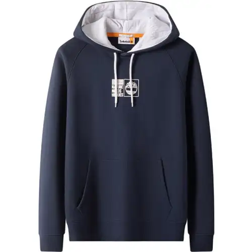 Timberland Sweatshirts Men's Navy Blue Hooded Moderate Regular