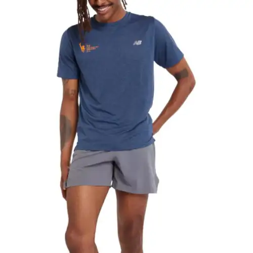 New Balance NYC Marathon Athletics T Shirt Men's Marine Blue
