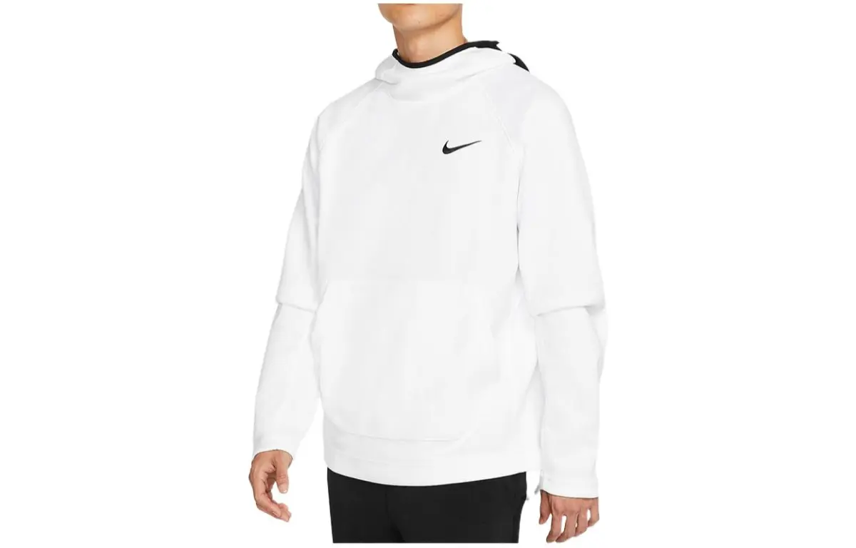 Nike Sweatshirts Men's White Hooded Moderate Straight Fit
