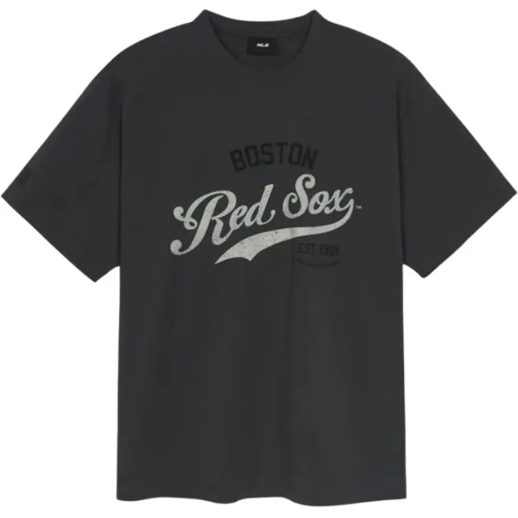 MLB T-Shirts Men's Black Crew Neck Moderate Straight Fit
