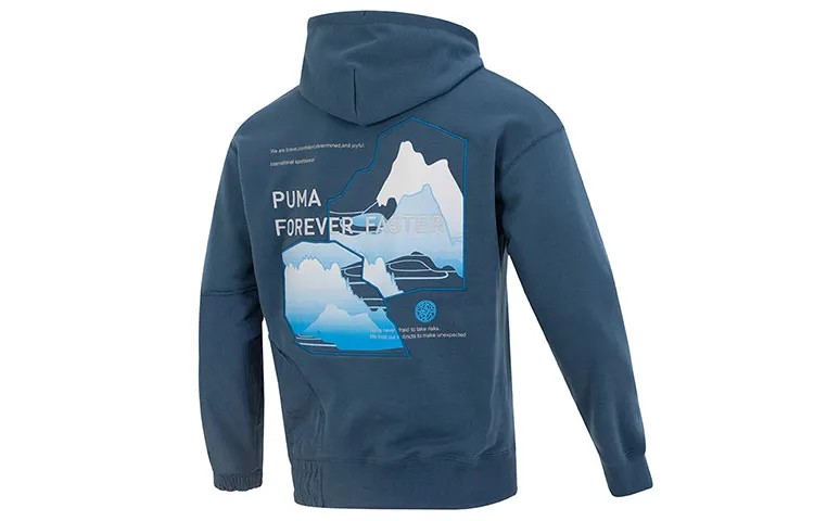 PUMA CNY Sweatshirts Men's Blue Hooded Moderate Regular