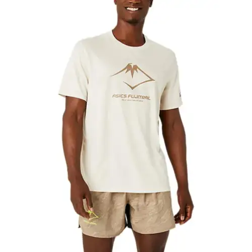 Asics FUJITRAIL T Shirt Men's Oat/Feather Gray/Pepper