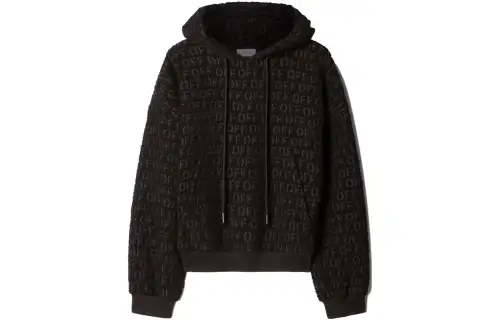 OFF WHITE All Over Patterned Drawstring Hoodie