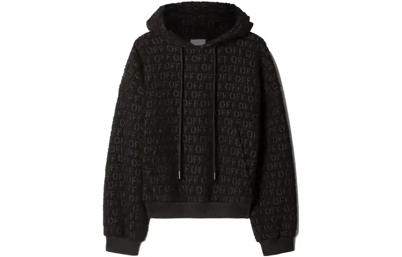 OFF WHITE All Over Patterned Drawstring Hoodie