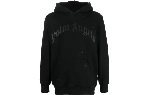 PALM ANGELS Gd Glittered Logo Hoodie