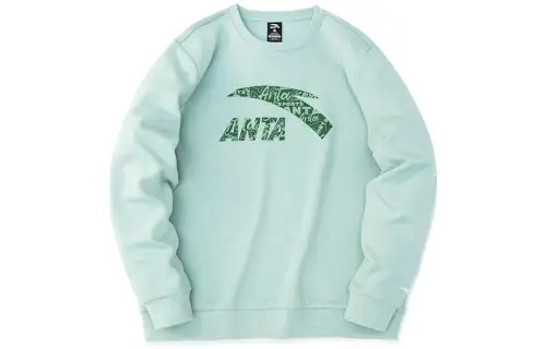 ANTA Life Collection Sweatshirts Unisex Green Crew Neck Thickened Regular
