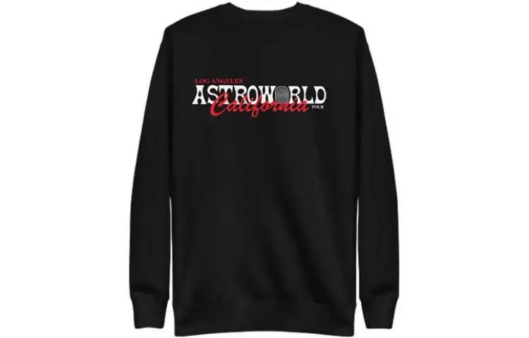 Travis Scott Sweatshirts Men's Black Crew Neck Moderate Regular