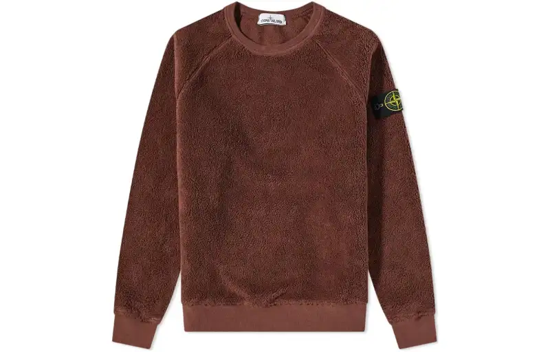 STONE ISLAND Sweatshirts Men's Brown Crew Neck Moderate Regular