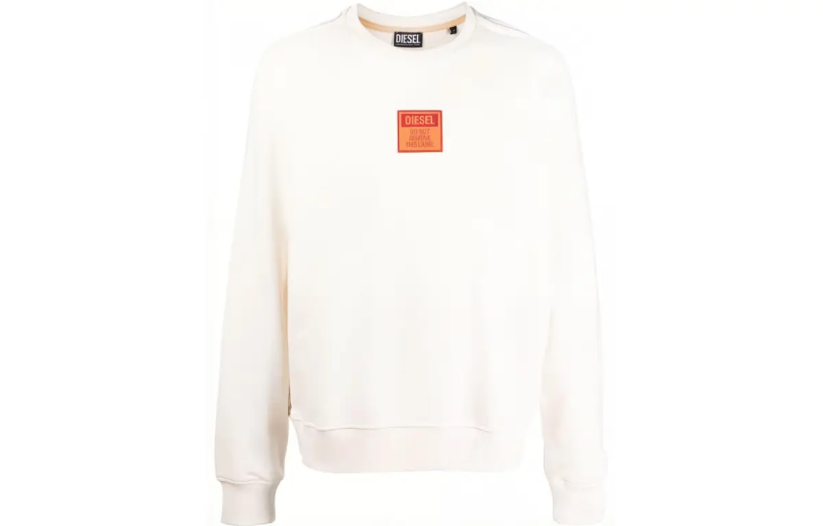 DIESEL Sweatshirts Men's White Crew Neck Moderate Regular