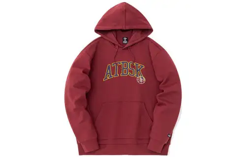 ANTA Sweatshirts Men's Dark Rosy Red Hooded Thickened Regular