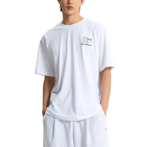 New Balance UNI NB BOY T Shirt Men's 10 White