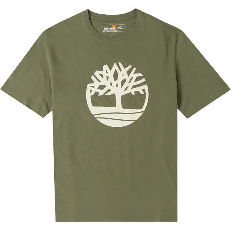 Timberland T-Shirts Men's Green Crew Neck Moderate
