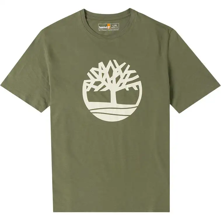 Timberland T Shirts Men's Green Crew Neck Moderate