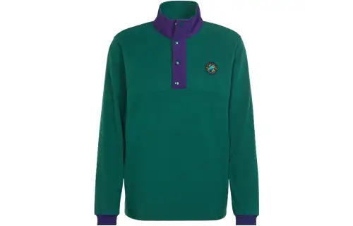Adidas Originals Sweatshirts Men's Green Stand Collar Moderate Regular