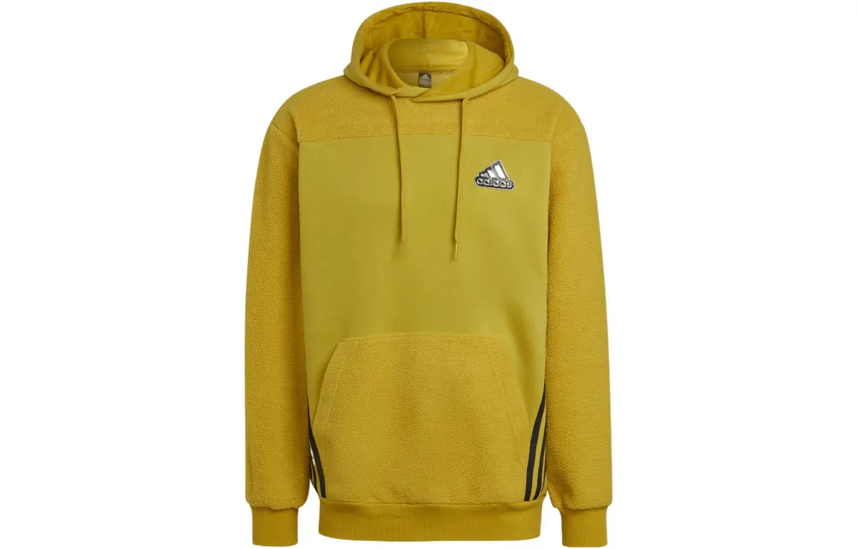 Adidas Sweatshirts Men's Yellow Hooded Moderate Regular