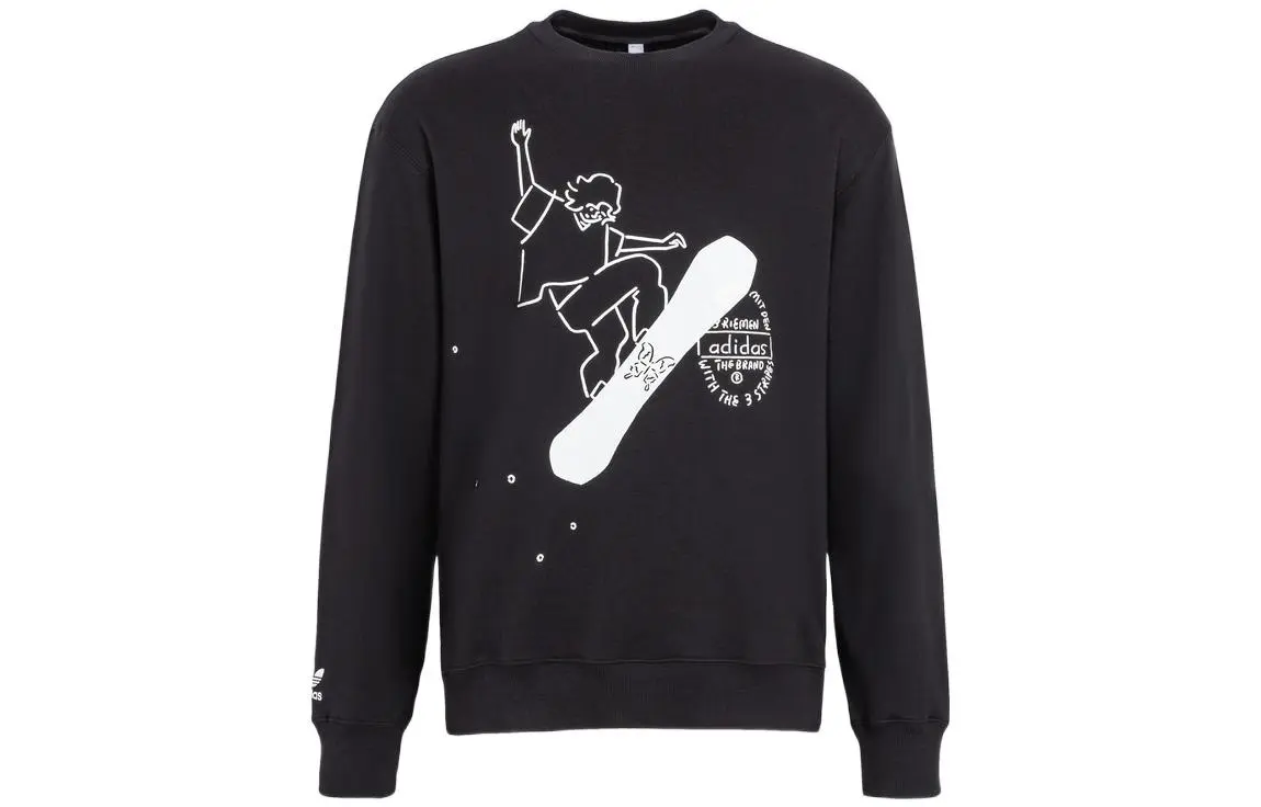 Adidas Originals Sweatshirts Men's Black Crew Neck Moderate Regular