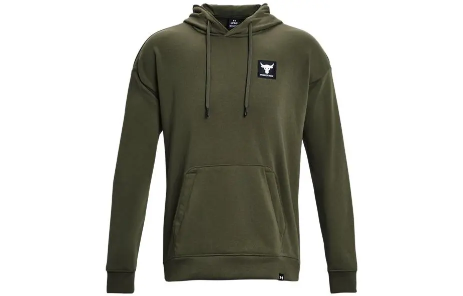 Under Armour Project Rock Sweatshirts Men's Green Hooded Moderate Regular