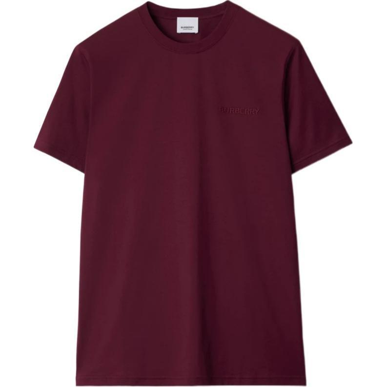 Burberry Burberry SS24 Solid Color Logo Letters Round Neck Short Sleeve T-Shirt Men's Black Grape