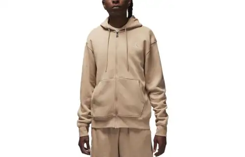 Jordan ESSENTIALS Sweatshirts Men's Khaki Hooded Moderate Cardigan