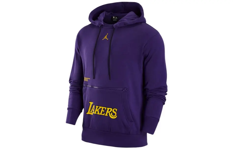 Jordan Lakers NBA Sweatshirts Men's Purple Hooded Moderate Regular