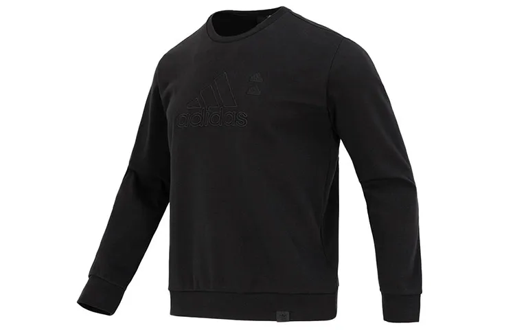 Adidas Sweatshirts Men's Black Crew Neck Moderate Straight Fit