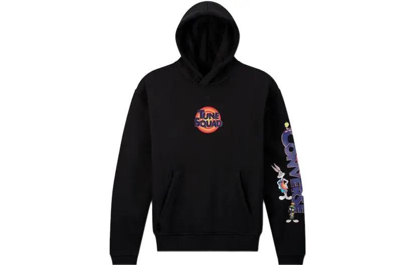 Converse Sweatshirts Men's Black Hooded Moderate Regular