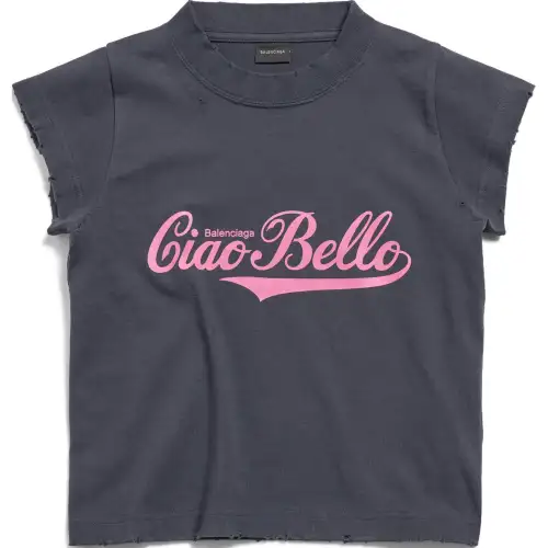 Balenciaga Ciao Bello Shrunk T-shirt In Black