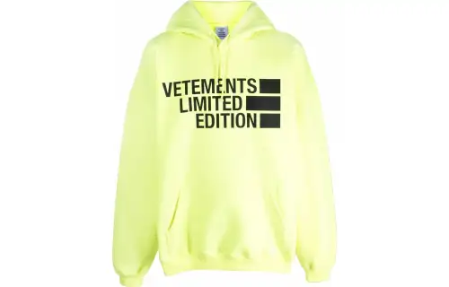 Vetements Sweatshirts Unisex Yellow Hooded Moderate Regular