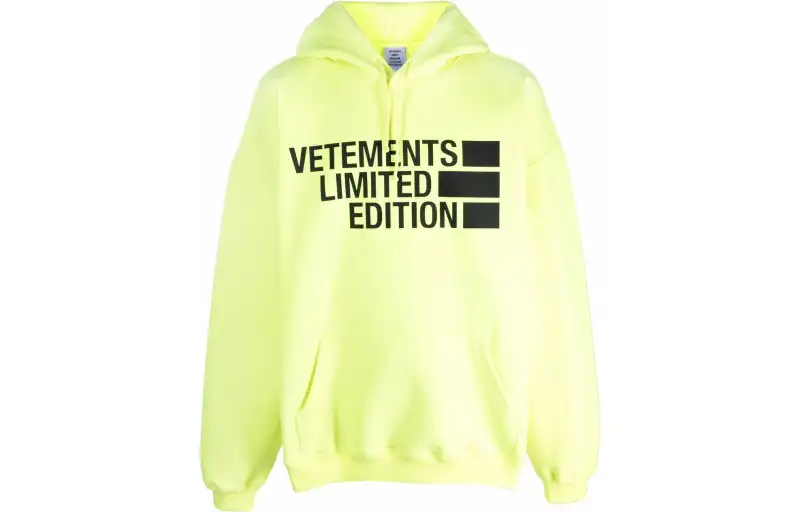 Vetements Sweatshirts Unisex Yellow Hooded Moderate Regular