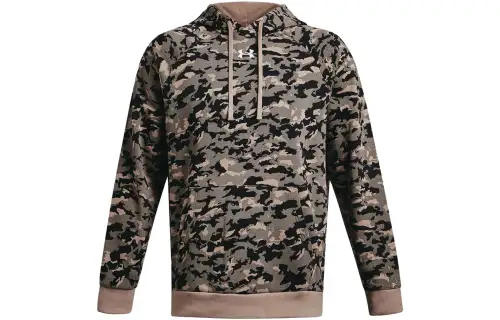 Under Armour Rival Fleece Sweatshirts Men's Brown Hooded Moderate Regular