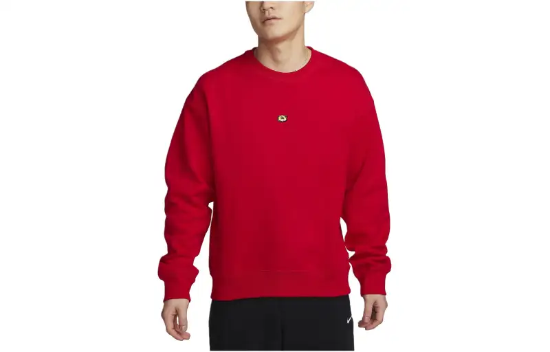 Nike Sweatshirts Men's Red Crew Neck Moderate Regular