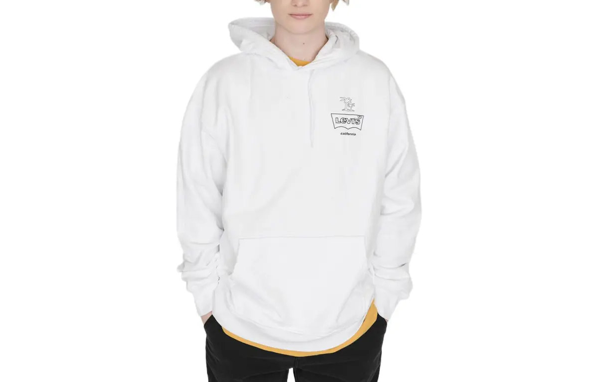 Levi's Sweatshirts Men's White Hooded (Non-detachable) Moderate