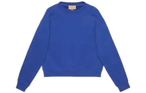 GUCCI Sweatshirts Men's Blue Crew Neck Moderate Regular