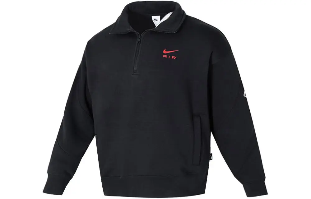 Nike Sweatshirts Men's Black Lapel Moderate Regular